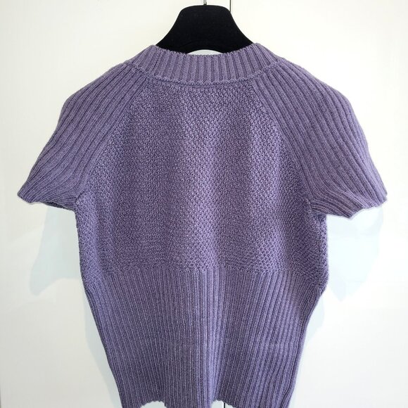 St. John Cropped Cap Sleeve Sweater Purple Size S - Picture 2 of 5
